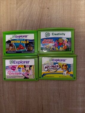 4 Leap Frog LeapPad Explorer Learning Game lot  LeapPad Disney Pixar  Pet Lot
